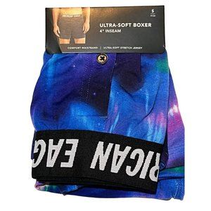NWT AMERICAN EAGLE Ultra Soft Boxer 4" Inseam Underwear Sz S Blue